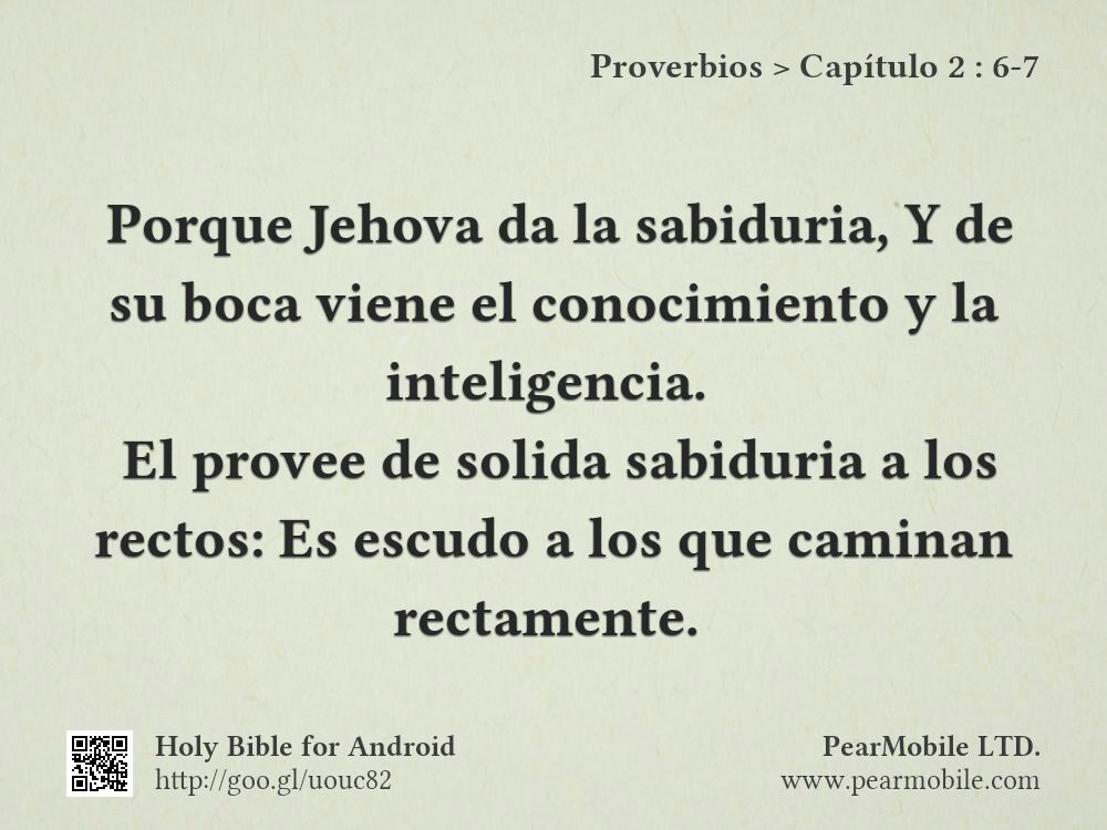 Proverbios, Capítulo 2:6-7